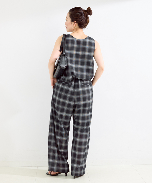 B.C STOCK(ベーセーストック)の「《2点セット》ウォッシャブル / バルーンタンク+イージーパンツセット(スラックス・レディース・ブラウン/ブラック・FREE)」の5枚目の写真
