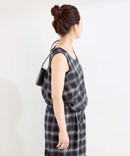 B.C STOCK(ベーセーストック)の「《2点セット》ウォッシャブル / バルーンタンク+イージーパンツセット(スラックス・レディース・ブラウン/ブラック・FREE)」の7枚目の写真