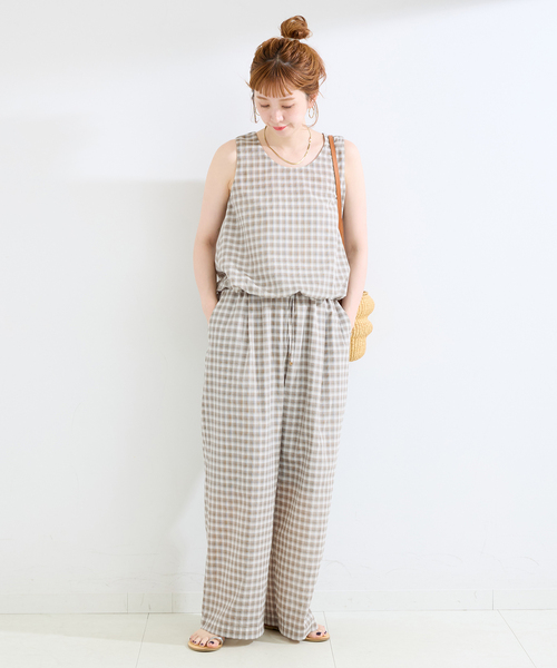 B.C STOCK(ベーセーストック)の「《2点セット》ウォッシャブル / バルーンタンク+イージーパンツセット(スラックス・レディース・ブラウン/ブラック・FREE)」の12枚目の写真