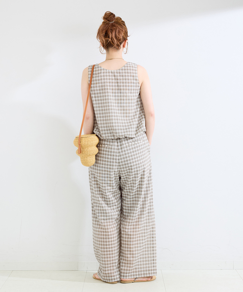 B.C STOCK(ベーセーストック)の「《2点セット》ウォッシャブル / バルーンタンク+イージーパンツセット(スラックス・レディース・ブラウン/ブラック・FREE)」の14枚目の写真