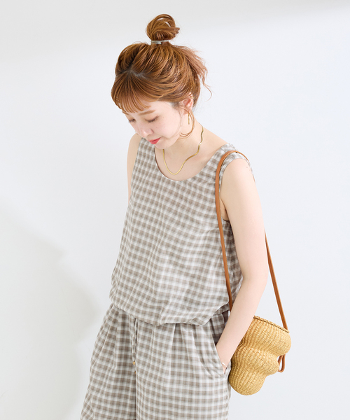 B.C STOCK(ベーセーストック)の「《2点セット》ウォッシャブル / バルーンタンク+イージーパンツセット(スラックス・レディース・ブラウン/ブラック・FREE)」の16枚目の写真