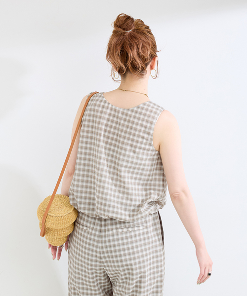 B.C STOCK(ベーセーストック)の「《2点セット》ウォッシャブル / バルーンタンク+イージーパンツセット(スラックス・レディース・ブラウン/ブラック・FREE)」の18枚目の写真