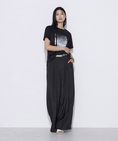 COMME CA(コムサ)の「シルク・平 ワイドタックカーブパンツ(その他パンツ・レディース・カーキ/スミクロ・7号/11号/9号)」の6枚目の写真