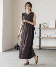 麻調リブワンピース
