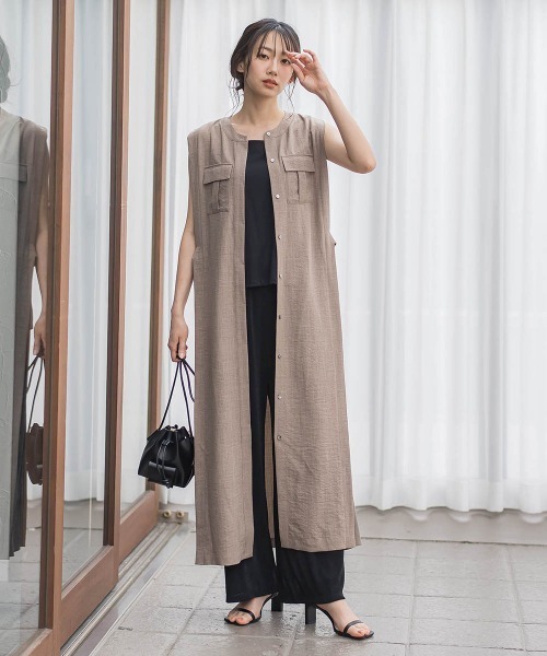 Droite lautreamont（ドロワットロートレアモン）の「麻調リブワンピース（ワンピース・レディース・ブラウン・M）」の16枚目の写真