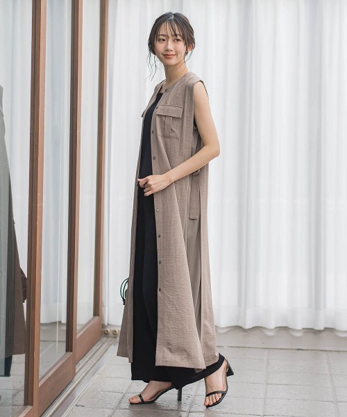 Droite lautreamont（ドロワットロートレアモン）の「麻調リブワンピース（ワンピース・レディース・ブラウン・M）」の3枚目の写真