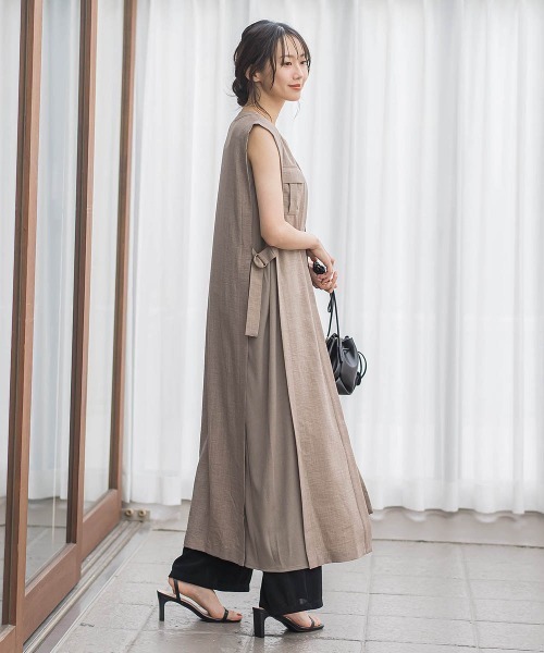 Droite lautreamont（ドロワットロートレアモン）の「麻調リブワンピース（ワンピース・レディース・ブラウン・M）」の5枚目の写真