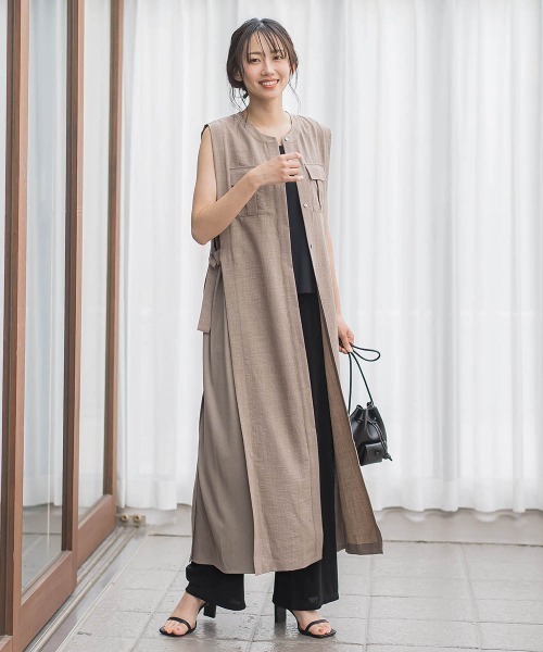 Droite lautreamont（ドロワットロートレアモン）の「麻調リブワンピース（ワンピース・レディース・ブラウン・M）」の2枚目の写真
