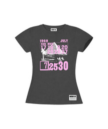DESERT セミクロップ 半袖Tシャツ [チャコール]