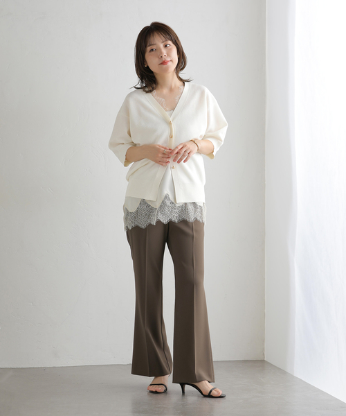 La TOTALITE(ラトータリテ)の「【洗える】接結シアー半袖カーディガン(カーディガン/ボレロ・レディース・ホワイト/ブラック/ベージュ・FREE)」の20枚目の写真