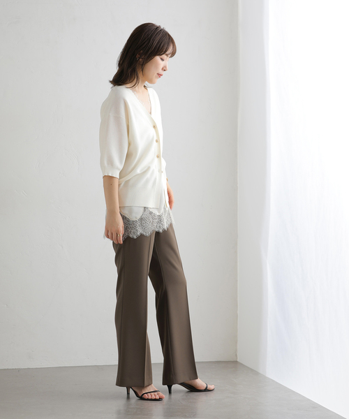 La TOTALITE(ラトータリテ)の「【洗える】接結シアー半袖カーディガン(カーディガン/ボレロ・レディース・ホワイト/ブラック/ベージュ・FREE)」の21枚目の写真
