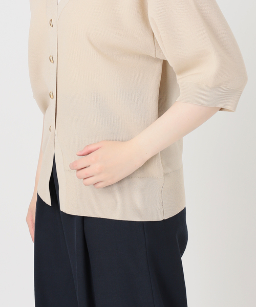La TOTALITE(ラトータリテ)の「【洗える】接結シアー半袖カーディガン(カーディガン/ボレロ・レディース・ホワイト/ブラック/ベージュ・FREE)」の21枚目の写真