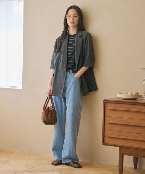 BEAUTY&YOUTH UNITED ARROWS(ビューティーアンドユースユナイテッドアローズ)の「【WEB限定】ワイドフレア デニムパンツ ウォッシャブル(デニムパンツ・レディース・ダークグレー/ネイビー/ライトブルー・L/M/S)」の8枚目の写真
