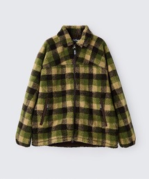 フラッフィーチェックボアジャケット|FLUFFY CHECK BOA JACKET