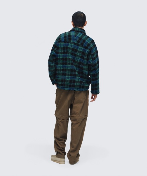 WILD THINGS(ワイルドシングス)の「フラッフィーチェックボアジャケット|FLUFFY CHECK BOA JACKET(ブルゾン・メンズ・グリーン/グレー/オレンジ/レッド/オリーブ・S/XS/XL/L/M)」の7枚目の写真