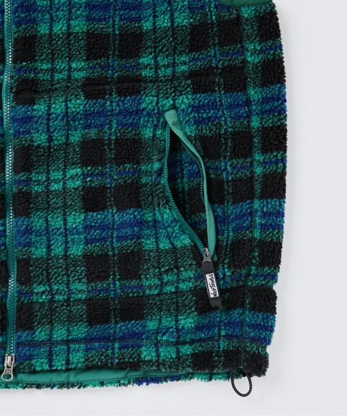 WILD THINGS(ワイルドシングス)の「フラッフィーチェックボアジャケット|FLUFFY CHECK BOA JACKET(ブルゾン・メンズ・グリーン/グレー/オレンジ/レッド/オリーブ・S/XS/XL/L/M)」の18枚目の写真