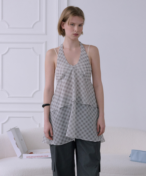 AFTERHOURS（アフターアワーズ）の「CHIFFON LAYERED HALTER DRESS (BEIGE)（ワンピース・レディース・ベージュ・FREE）」の2枚目の写真