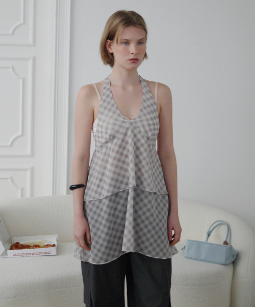 AFTERHOURS（アフターアワーズ）の「CHIFFON LAYERED HALTER DRESS (BEIGE)（ワンピース・レディース・ベージュ・FREE）」の5枚目の写真