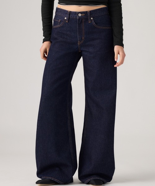 Levi's（リーバイス）の「Levi's/リーバイス TEARDROP WIDE LEG ジーンズ（デニムパンツ・レディース・ブラック/ダークインディゴブルー・23inch/24inch/28inch/27inch/26inch）」の2枚目の写真