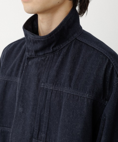 ADAM ET ROPE'(アダムエロペ)の「13oz デニムボマーブルゾン / ADAM ET ROPE' JEANS(デニムジャケット・メンズ・ネイビー/ブラック系その他・M/L)」の7枚目の写真