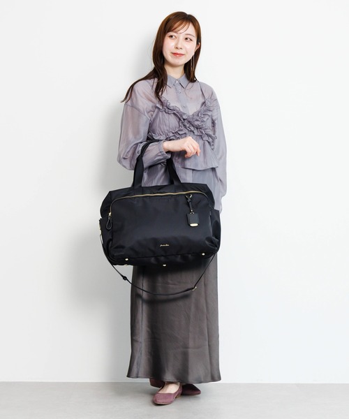 Jewelna Rose（ジュエルナローズ）の「ルフィーヌ ボストンバッグ ショルダーベルト付 16344（ボストンバッグ・レディース・ダークグレー/ブラック/グレイッシュベージュ・FREE）」の5枚目の写真