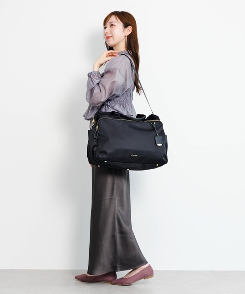 Jewelna Rose（ジュエルナローズ）の「ルフィーヌ ボストンバッグ ショルダーベルト付 16344（ボストンバッグ・レディース・ダークグレー/ブラック/グレイッシュベージュ・FREE）」の6枚目の写真