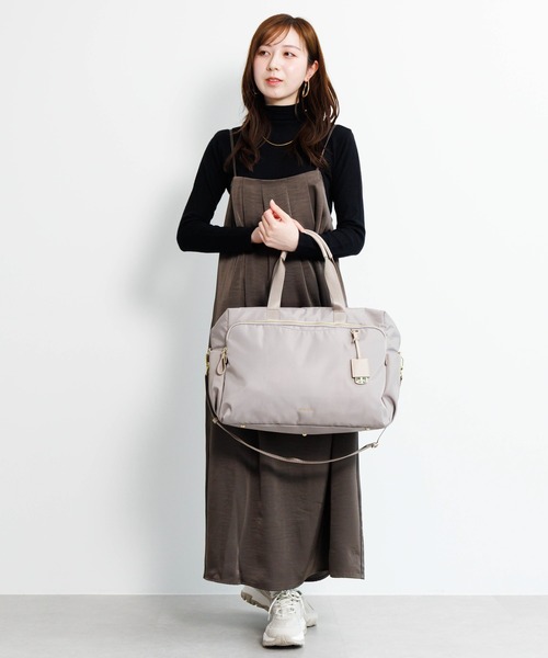 Jewelna Rose（ジュエルナローズ）の「ルフィーヌ ボストンバッグ ショルダーベルト付 16344（ボストンバッグ・レディース・ダークグレー/ブラック/グレイッシュベージュ・FREE）」の9枚目の写真