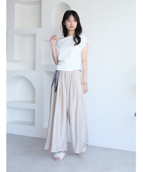 fifth（フィフス）の「スカーフベルト付きリラックスパンツ（その他パンツ・レディース・ベージュ/ブラック・M）」の4枚目の写真