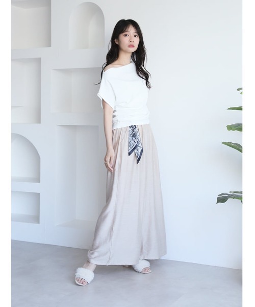 fifth（フィフス）の「スカーフベルト付きリラックスパンツ（その他パンツ・レディース・ベージュ/ブラック・M）」の6枚目の写真