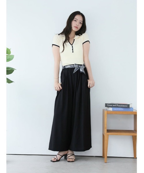 fifth（フィフス）の「スカーフベルト付きリラックスパンツ（その他パンツ・レディース・ベージュ/ブラック・M）」の13枚目の写真