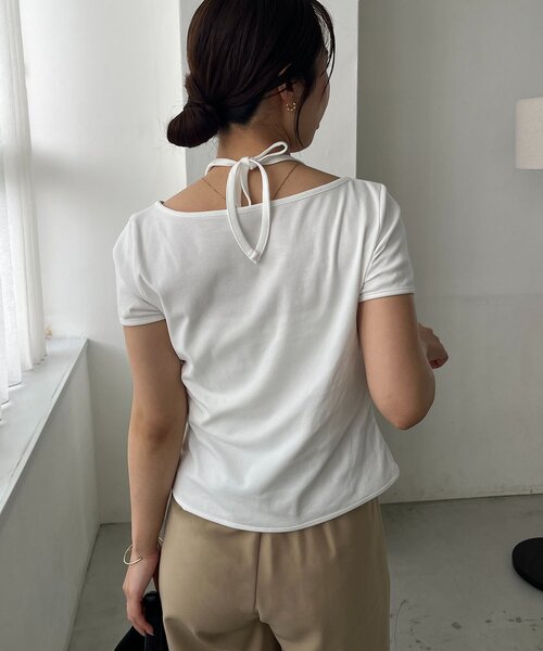 CAPRICIEUX LE'MAGE(カプリシューレマージュ)の「【マルチWAY】ホルターキャミSETカーディガン(Tシャツ/カットソー・レディース・グレー/ブラウン/ホワイト・FREE)」の8枚目の写真