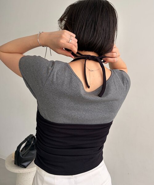 CAPRICIEUX LE'MAGE(カプリシューレマージュ)の「【マルチWAY】ホルターキャミSETカーディガン(Tシャツ/カットソー・レディース・グレー/ブラウン/ホワイト・FREE)」の22枚目の写真
