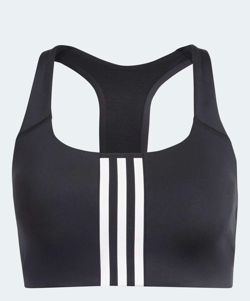 adidas(アディダス)の「Powerimpactトレーニング ミディアムサポート スリーストライプスブラ / アディダス adidas(スポーツブラ・レディース・ブラック・L-AB/L-CD/M-AB/M-CD/S-AB/S-CD/XL-AB/XL-CD)」の1枚目の写真