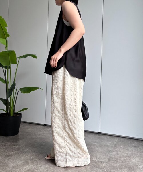 Jena espace merveilleux(ジェナ エスパスメルヴェイユ)の「〈7/22インスタライブご紹介アイテム〉ストライプパンツ(その他パンツ・レディース・アイボリー/ブラック・FREE)」の5枚目の写真
