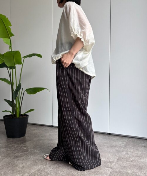Jena espace merveilleux(ジェナ エスパスメルヴェイユ)の「〈7/22インスタライブご紹介アイテム〉ストライプパンツ(その他パンツ・レディース・アイボリー/ブラック・FREE)」の13枚目の写真