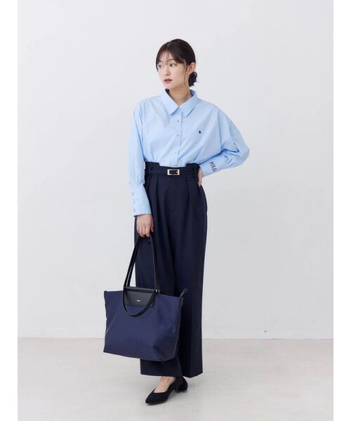 TONAL(トーナル)の「ハイウエストタックワイドパンツ(スラックス・レディース・グレー/ネイビー/ブラウン・MEDIUM/SMALL)」の13枚目の写真