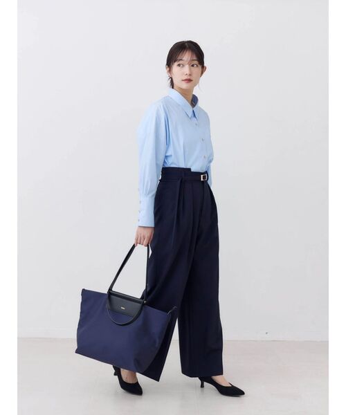 TONAL(トーナル)の「ハイウエストタックワイドパンツ(スラックス・レディース・グレー/ネイビー/ブラウン・MEDIUM/SMALL)」の15枚目の写真
