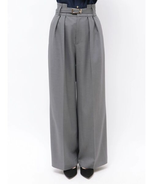TONAL(トーナル)の「ハイウエストタックワイドパンツ(スラックス・レディース・グレー/ネイビー/ブラウン・MEDIUM/SMALL)」の16枚目の写真