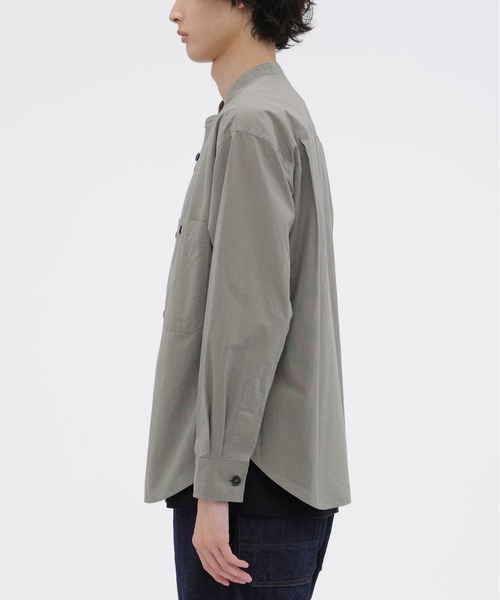 MHL.(エムエイチエル)の「END ON END WEAVE COTTON(シャツ/ブラウス・メンズ・モカ/セージグリーン・LARGE/MEDIUM/SMALL)」の5枚目の写真