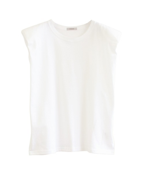 COUDRE(クードル)の「ショルダーコンシャスノースリ(Tシャツ/カットソー・レディース・ブラック/ホワイト・FREE)」の3枚目の写真
