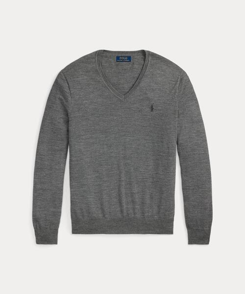 POLO RALPH LAUREN(ポロ ラルフ ローレン)の「ウォッシャブル ウール Vネック セーター(ニット/セーター・メンズ・グレー系・S/M/L/XS)」の2枚目の写真
