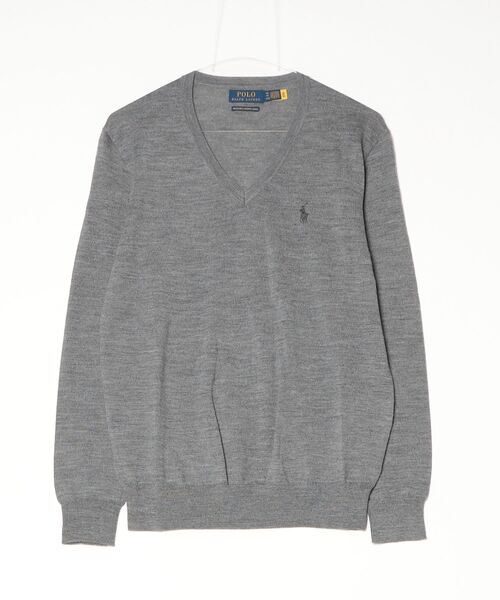 POLO RALPH LAUREN(ポロ ラルフ ローレン)の「ウォッシャブル ウール Vネック セーター(ニット/セーター・メンズ・グレー系・S/M/L/XS)」の6枚目の写真