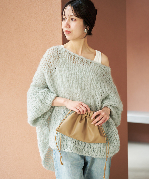 plage(プラージュ)の「《追加》HAND KNIT ジャンボタム プルオーバー(ニット/セーター・レディース・アイボリー/レッド/ブラウン/サックスブルー・FREE)」の3枚目の写真