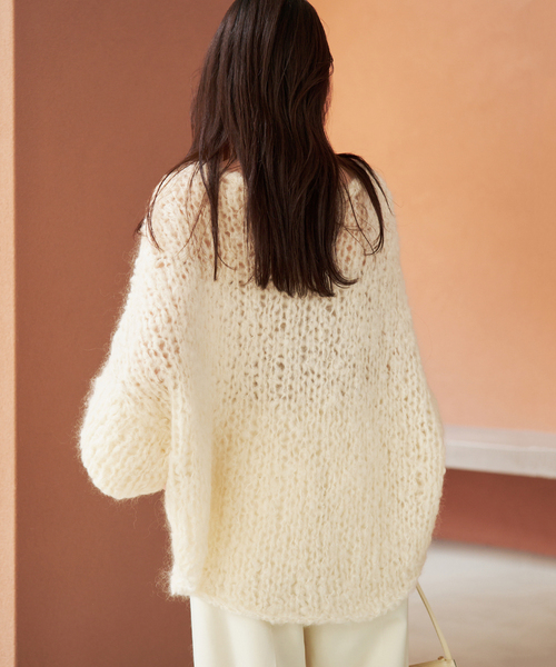 plage(プラージュ)の「《追加》HAND KNIT ジャンボタム プルオーバー(ニット/セーター・レディース・アイボリー/レッド/ブラウン/サックスブルー・FREE)」の5枚目の写真
