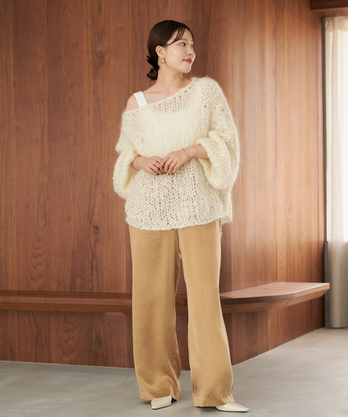 plage(プラージュ)の「《追加》HAND KNIT ジャンボタム プルオーバー(ニット/セーター・レディース・アイボリー/レッド/ブラウン/サックスブルー・FREE)」の6枚目の写真