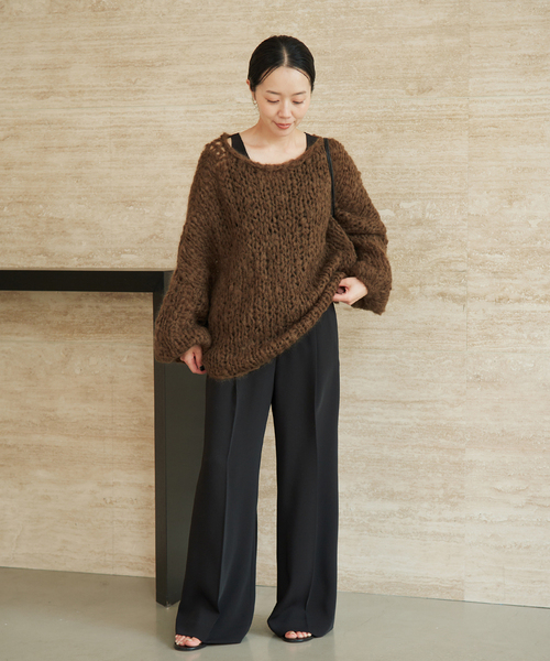 plage(プラージュ)の「《追加》HAND KNIT ジャンボタム プルオーバー(ニット/セーター・レディース・アイボリー/レッド/ブラウン/サックスブルー・FREE)」の15枚目の写真