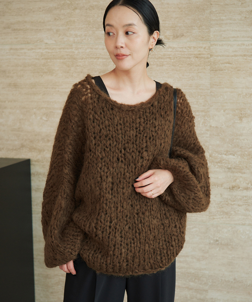 plage(プラージュ)の「《追加》HAND KNIT ジャンボタム プルオーバー(ニット/セーター・レディース・アイボリー/レッド/ブラウン/サックスブルー・FREE)」の18枚目の写真