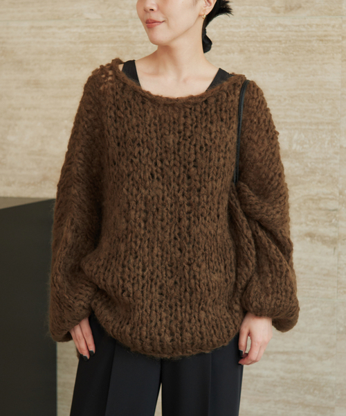 plage(プラージュ)の「《追加》HAND KNIT ジャンボタム プルオーバー(ニット/セーター・レディース・アイボリー/レッド/ブラウン/サックスブルー・FREE)」の19枚目の写真