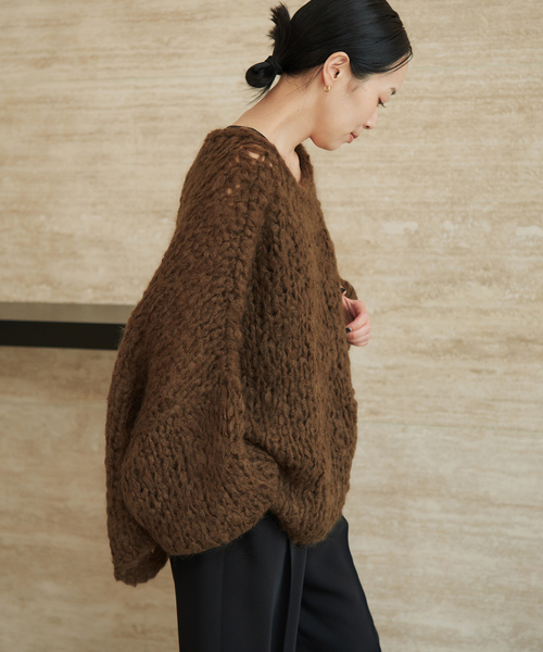 plage(プラージュ)の「《追加》HAND KNIT ジャンボタム プルオーバー(ニット/セーター・レディース・アイボリー/レッド/ブラウン/サックスブルー・FREE)」の21枚目の写真