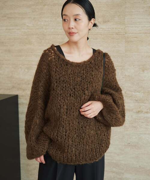 plage(プラージュ)の「《追加》HAND KNIT ジャンボタム プルオーバー(ニット/セーター・レディース・アイボリー/レッド/ブラウン/サックスブルー・FREE)」の16枚目の写真